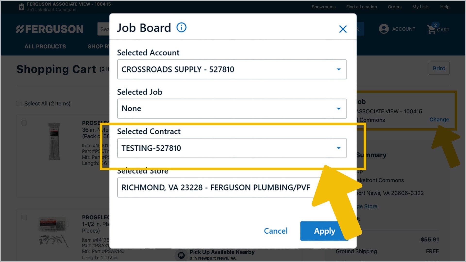 Image of selecting contract